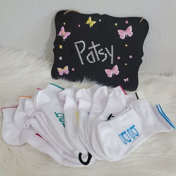 NWT Bebe Ankle Socks Black Set of 9 Pairs Size 4-10 - 74 - Picture 2 of 4